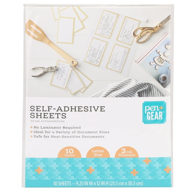 Pen + Gear SelfAdhesive Laminating Sheet,10 Piece, 3 Mil, Model No