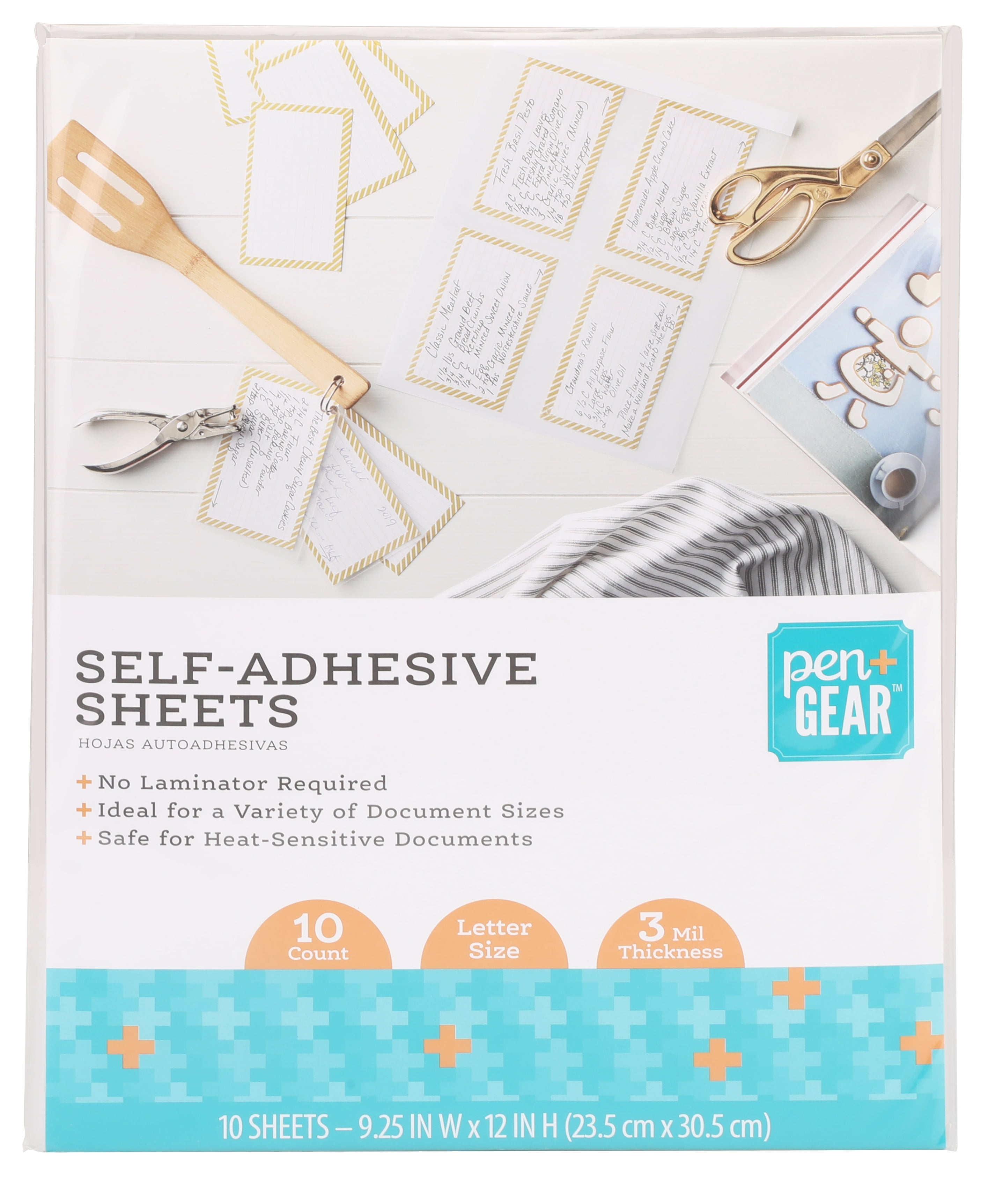 Pen+Gear Self Adhesive Sheet, 9.25×12×0.2inch,10 Count, Letter Size, New Condition