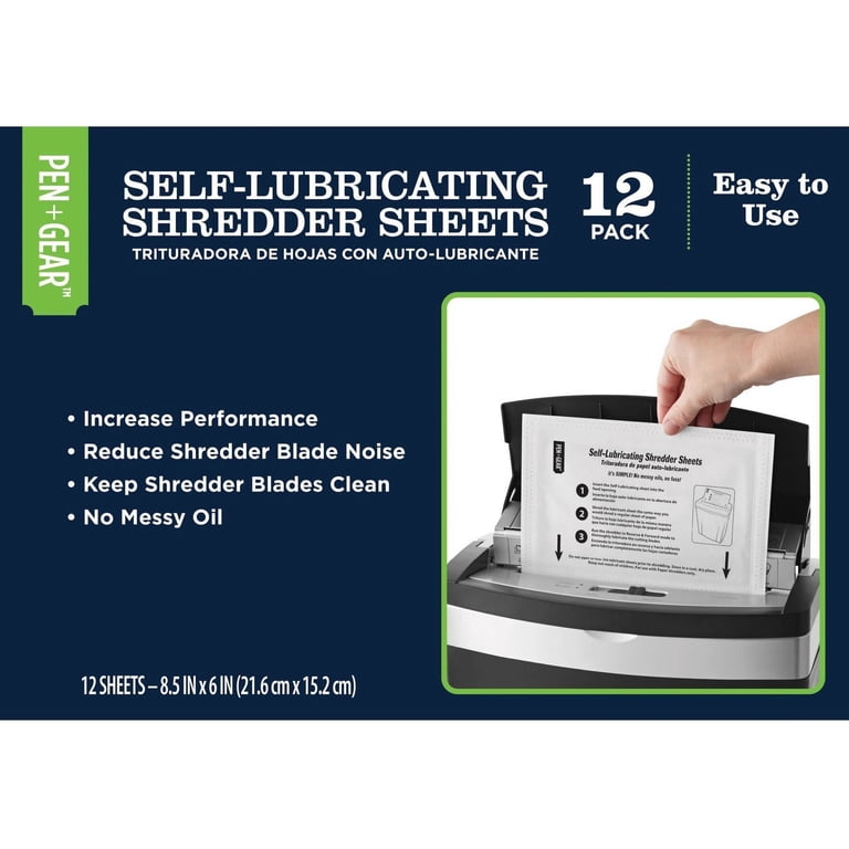 Pen + Gear Self-Lubricating Shredder Oil Sheets, 12 Pack - Walmart.com