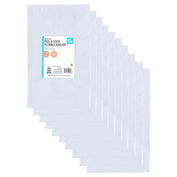 Pen+Gear Self-Seal Poly Flexible Mailer, #2 (8.5" x 11"), White, 250 Count