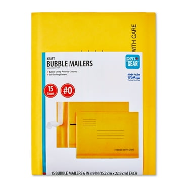 Pen+Gear Self-Sealing #0 Kraft Bubble Mailers, Padded Envelopes, 6" x 9", 30 Pack