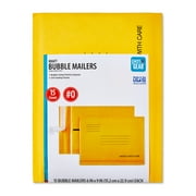 Pen+Gear Self-Sealing #0 Kraft Bubble Mailers, Padded Envelopes, 6 x 9, 15 Pack