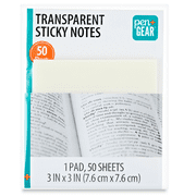 Pen+Gear Semi-Transparent Sticky Notes 3x3 Inch, 50 Sheets Per Pad