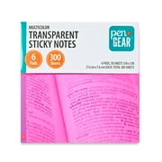 Pen+Gear Semi-Transparent Sticky Notes, 3" x 3", Multicolor, 6 Pads