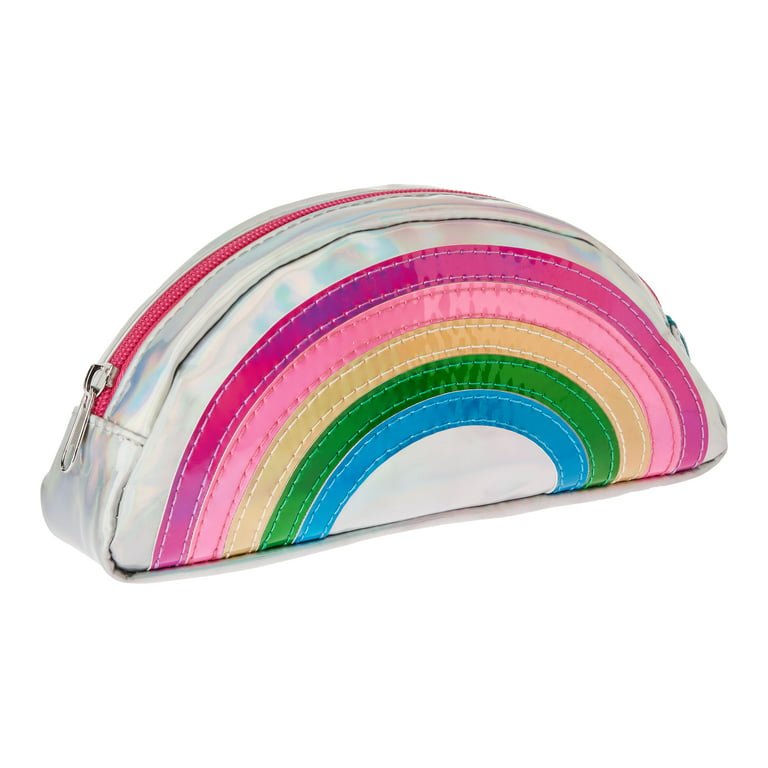 Personalized Rainbow Linen Pencil Pouch For Women For Teachers