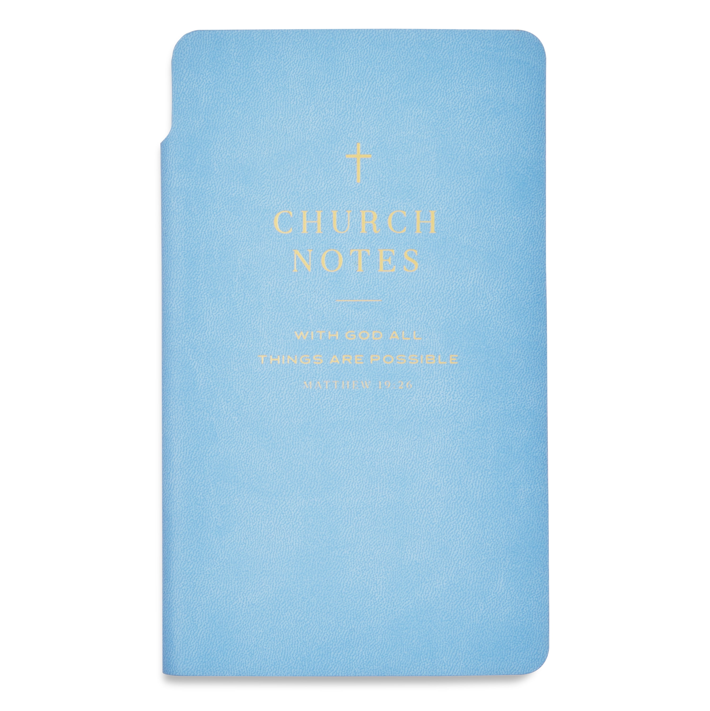 Pen+Gear Simulated Leather Church Notes Journal, Blue, 4.5" x 7.5", 192 Ruled Pages