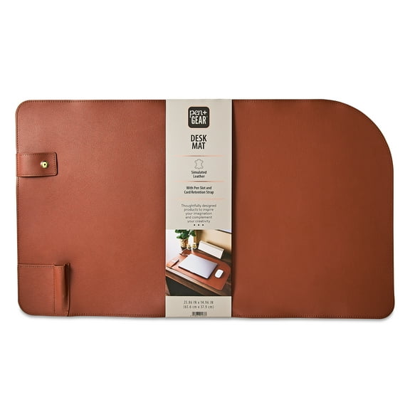 Pen+Gear Simulated Leather Desk Mat, 25.86 in x 14.96 in