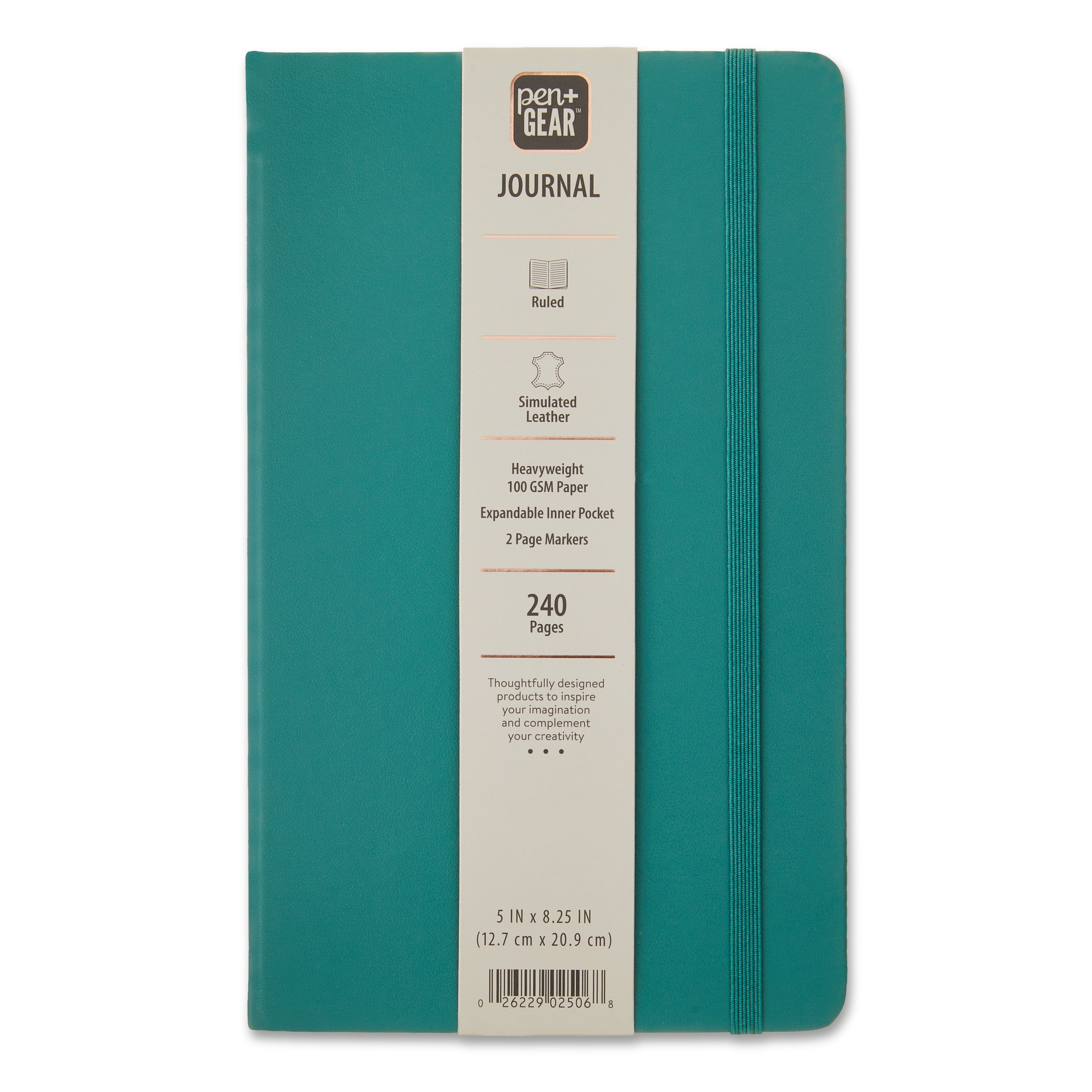 Pen+Gear Simulated Leather Journal, Emerald Green, 5
