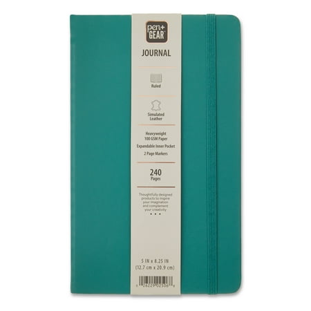Pen+Gear 120ct Medium Ruled Journal, Green Emerald, 100 GSM