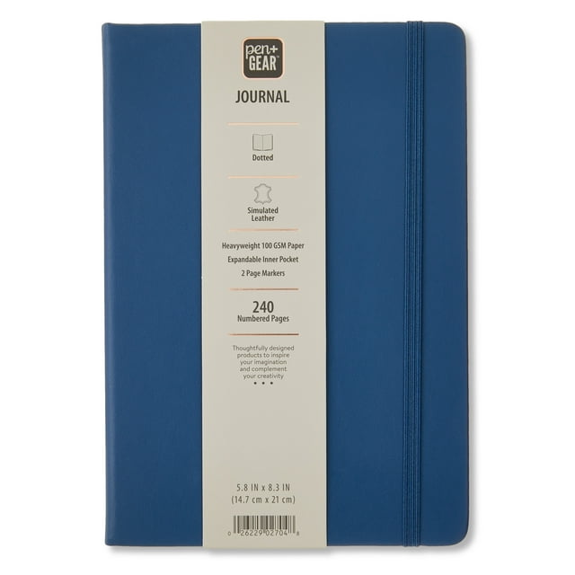 Pen+Gear Simulated Leather Journal, Indigo, 5.8