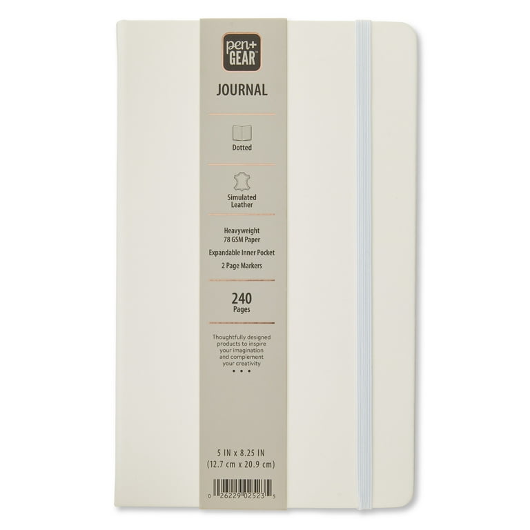 Pen+Gear Simulated Leather Journal, White, 5