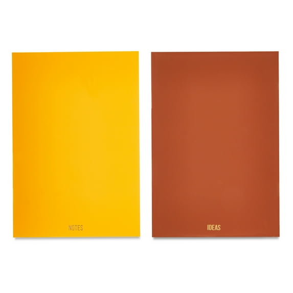 Pen+Gear Simulated Leather Journals, Golden Pond & Cognac Brown, 5.5" x 8", 60 Ruled Pages, Set of 2