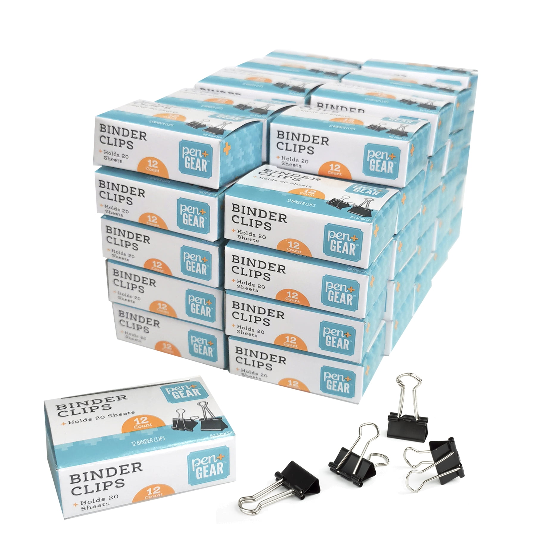 Pen + Gear Small Metal Binder Clips, Black, 50 Pack 12 Count per Pack