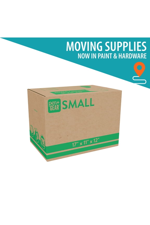 Small Moving Boxes, 17 in. L x 11 in. W x 12 in. H, Kraft