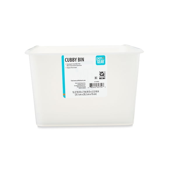 Pen+Gear Cubby Bin, 12.27 x 7.96 x 5.12 in, Clear, 8-Pack