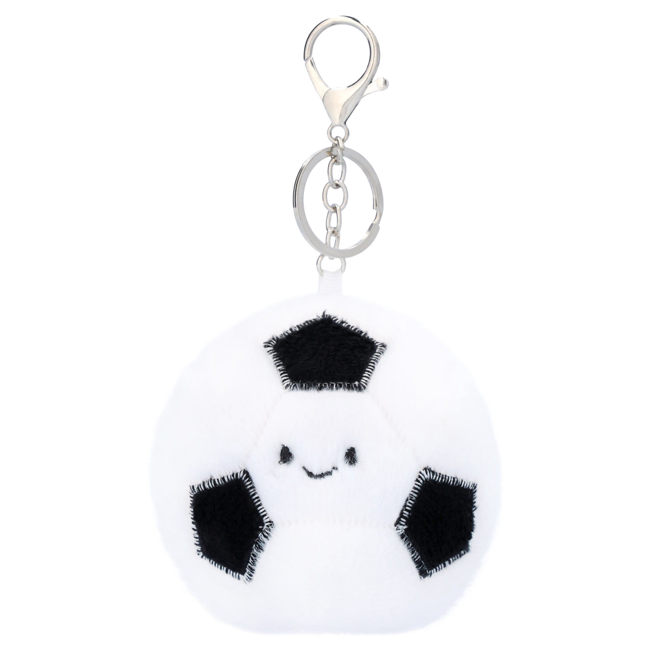 Pen+Gear Soccer Mini Plush Bag Charm, Black with White