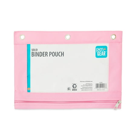 Pen+Gear Solid Binder Pouch, Pink