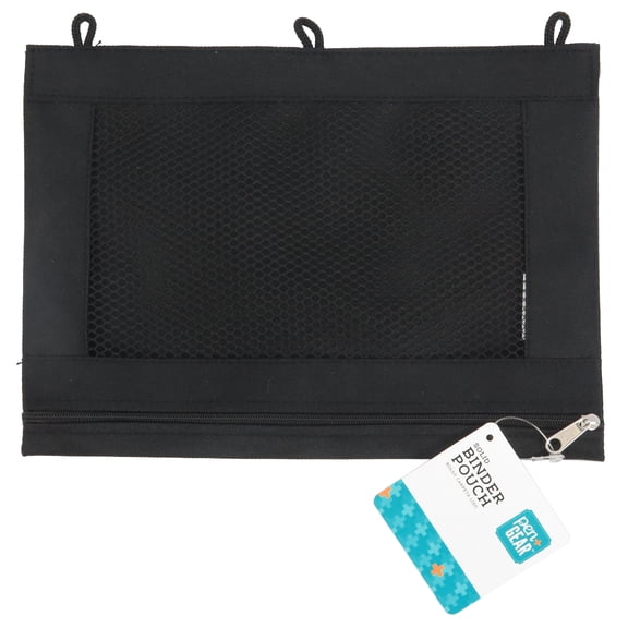 Pen+Gear Solid Binder Pouch with front mesh, 10.25" x 7.25", Black