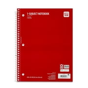 Pen+Gear Wide Rule 1 Subject Notebook, 8  x 10.5 , Red, 70 Sheets, New