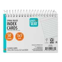 Pen+Gear Spiral Ruled Index Cards, 3" x 5", White, 50 Count