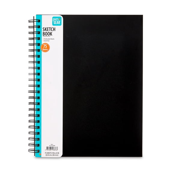 Pen+Gear Spiral Sketch Book, 12 in x 9 in, 75 White Acid-Free Perforated Sheets