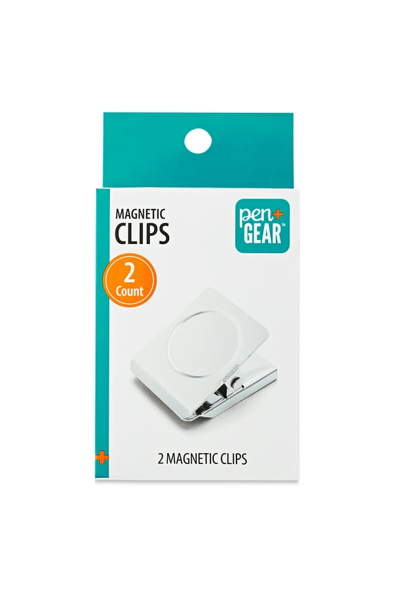 Square Magnetic Clips, Silver, 2 Count