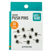 Pen + Gear Square Pushpins for Walls & Bulletin Boards , Black, Pack of 30