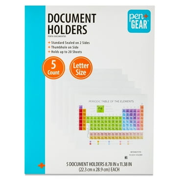 Pen+Gear Standard Sealed Subject Letter-Size Pocket Plastic File Folder, Clear, 5 Count