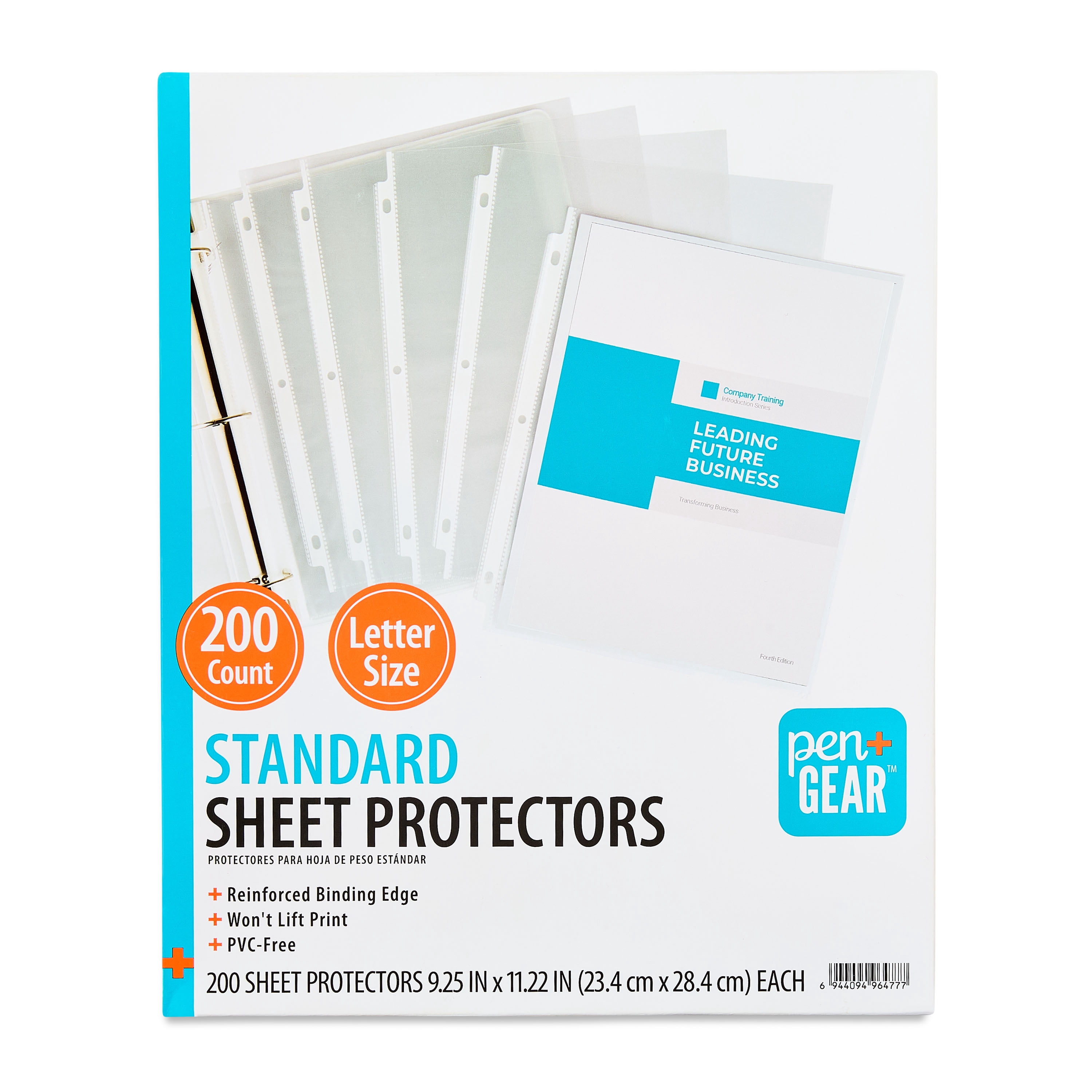 Pen+Gear Standard Sheet Protectors, Clear, 9.25" x 11.22", 200 Count