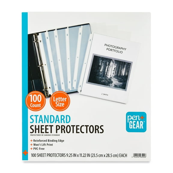 Pen+Gear Standard Sheet Protectors, Letter Size, 8.5" x 11", 100 Count