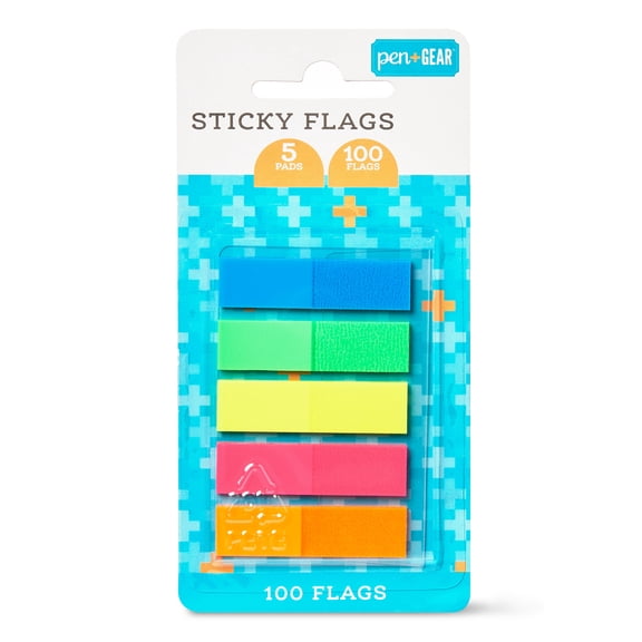 Pen + Gear Sticky Flags, 5 Pads, 100 Flags