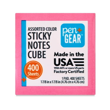 Pen+Gear Sticky Notes, 1.88" x 1.88", Multi-Color, 400 Sheets