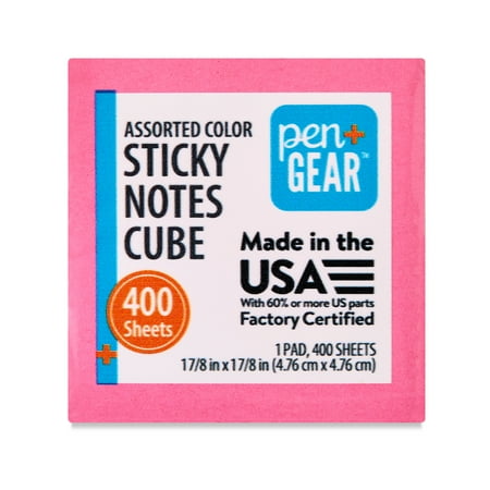 Pen + Gear Sticky Notes Cube 2" x 2", 400 Sheets Total, 1 Cube