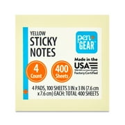 Pen+Gear Sticky Notes, 3" x 3", Yellow, 400 Sheets, 4 Pads