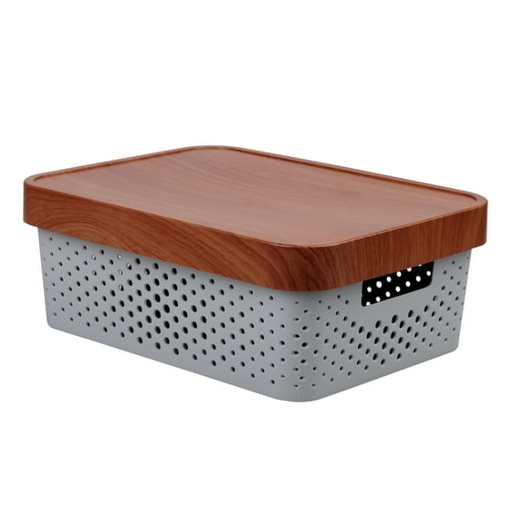 Pen+Gear Storage Box with Lid, Gray