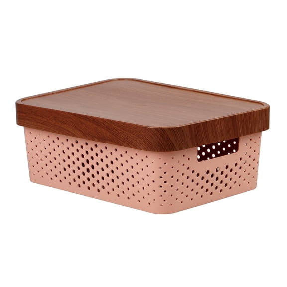 Pen+Gear Storage Box with Lid, Pink