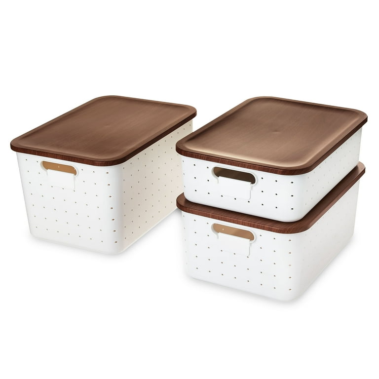 Pen+Gear Storage Boxes with Lids, 3 Pack