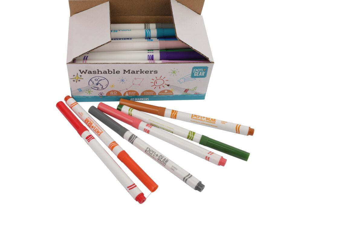 Pen + Gear Super Tip Washable Marker, 40 Count , Ages 3+, Assorted Colors