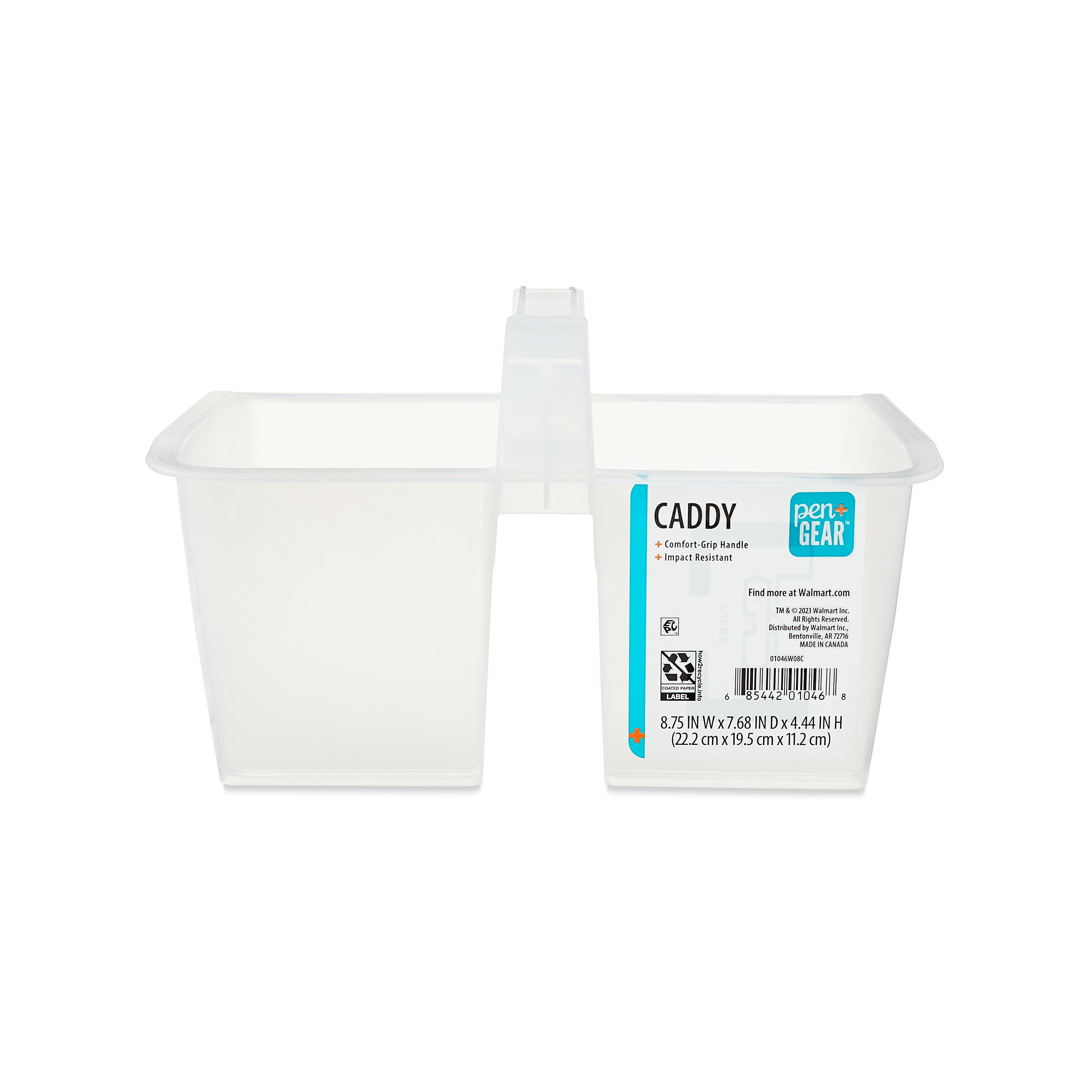 Pen+Gear Caddy, 8.75 x 7.68 x 4.44 in, Clear