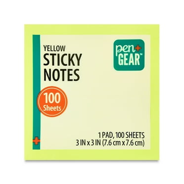 Pen+Gear Sustainable Square Shaped Sticky Notes, 3" x 3", Yellow, 100 Sheets