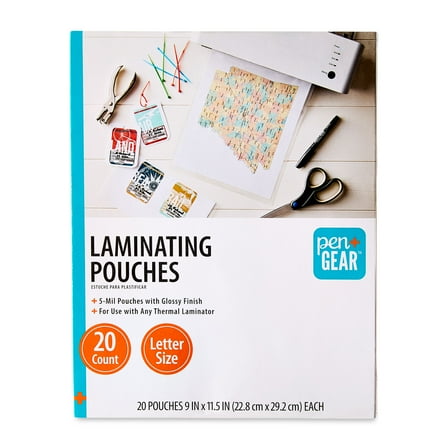Pen+Gear Thermal Laminating Pouches 20 Count, 9 x 11.5 x 0.1inch, Laminator Type: Thermal