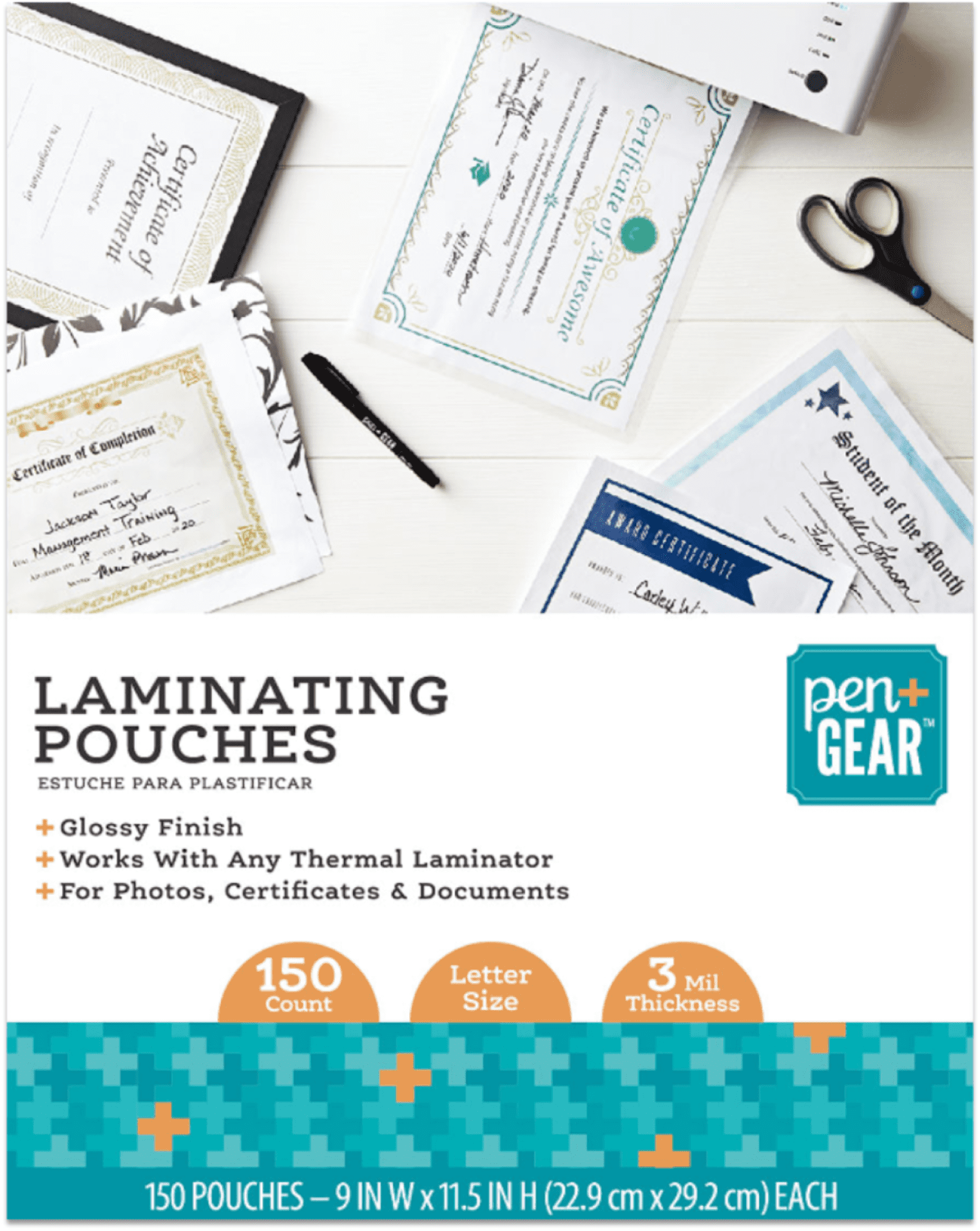 Pen + Gear Thermal Laminating Pouches, Letter Size Sheets, 150 PK