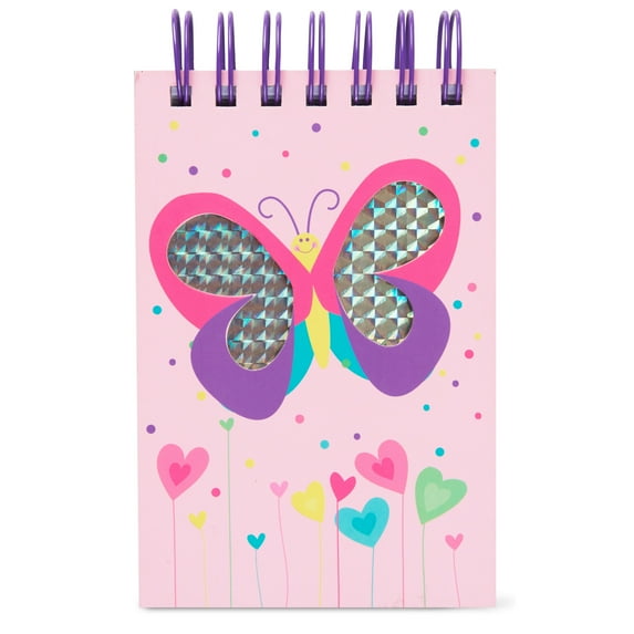 Pen + Gear Top-Bound Spiral Journal, Butterfly, 400 Lined Pages, 4" x 6"