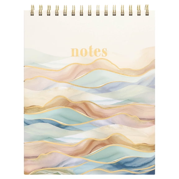 Pen+Gear Top Spiral Memo Pad, 8 x 10, Ruled, Tan Hills, Perforated, 96 Sheets