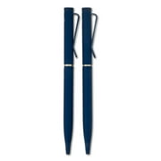 Pen+Gear Twist Ballpoint Hybrid Ink Pens, 1.0mm, Medium Point, Blue Ink, 2 Count