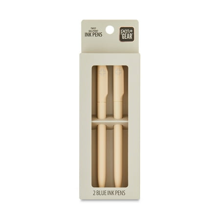 Pen+Gear Twist Ballpoint Ink Pens, Blue Ink, 2 Count, Pen Point Size: 0.5mm