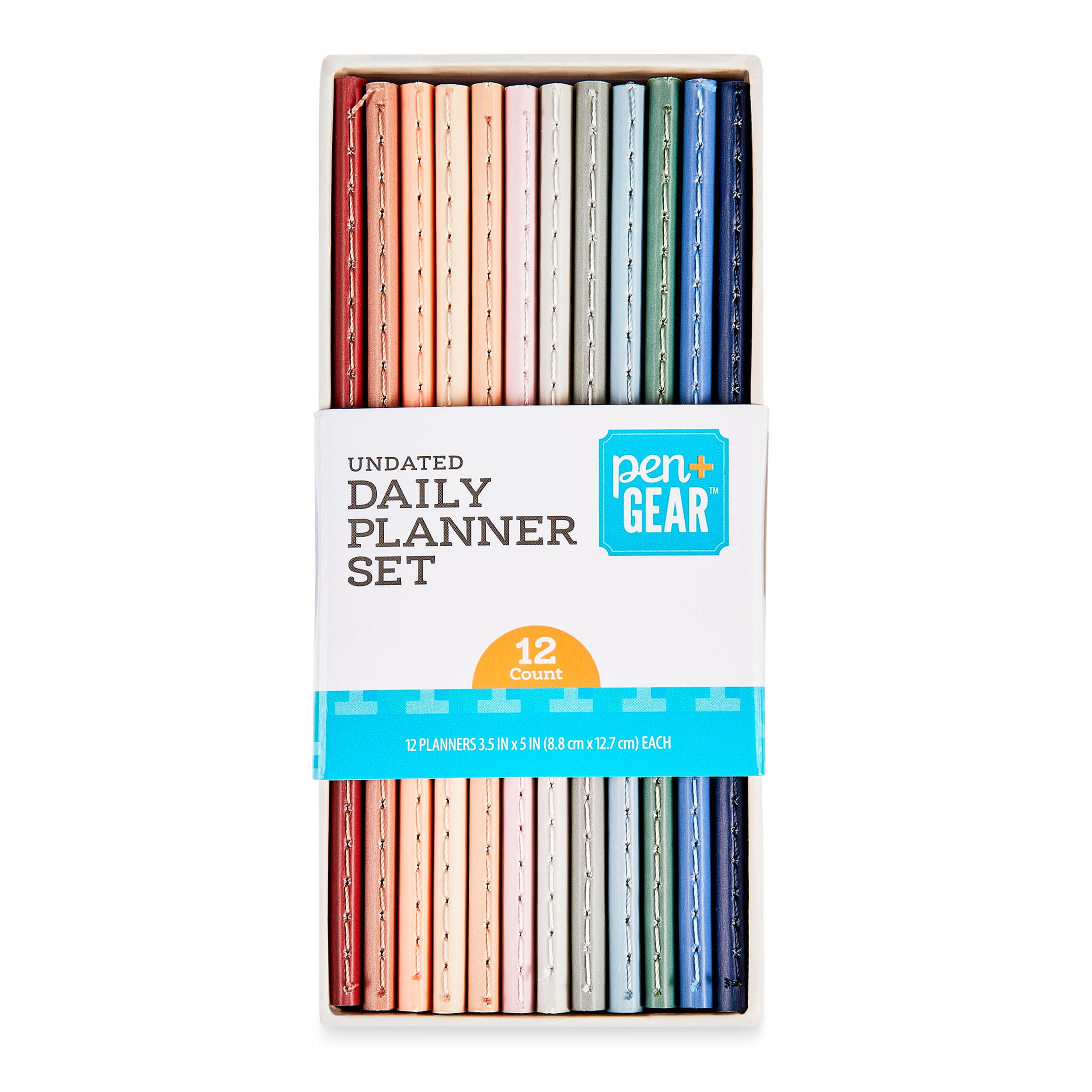 Pen + Gear Undated Daily Planners, Multi-Color, 3.5 in x 5 in, 12