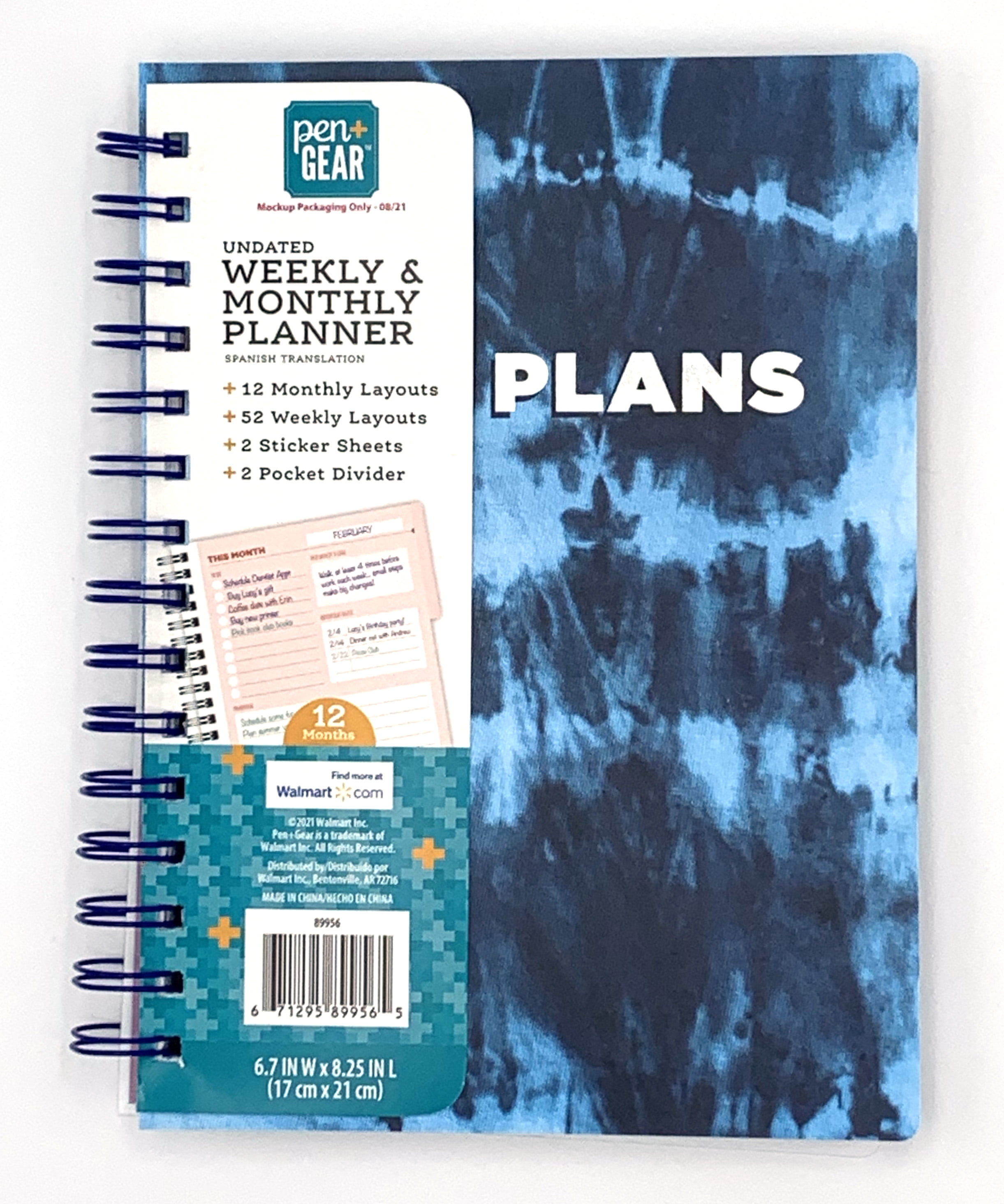 Undated Academic Weekly & Monthly Planner for 2021,5.6 inchx8.3 inch,52 Weeks & 12 Months Hardcover Journal & Agenda with Pen Holder,Thicker Paper
