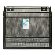 Pen+Gear Wall Mount Metal Mesh File Holder, 3 Tiers, Black