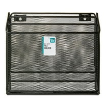 Pen+Gear Wall Mount Metal Mesh File Holder, 3 Tiers, Black